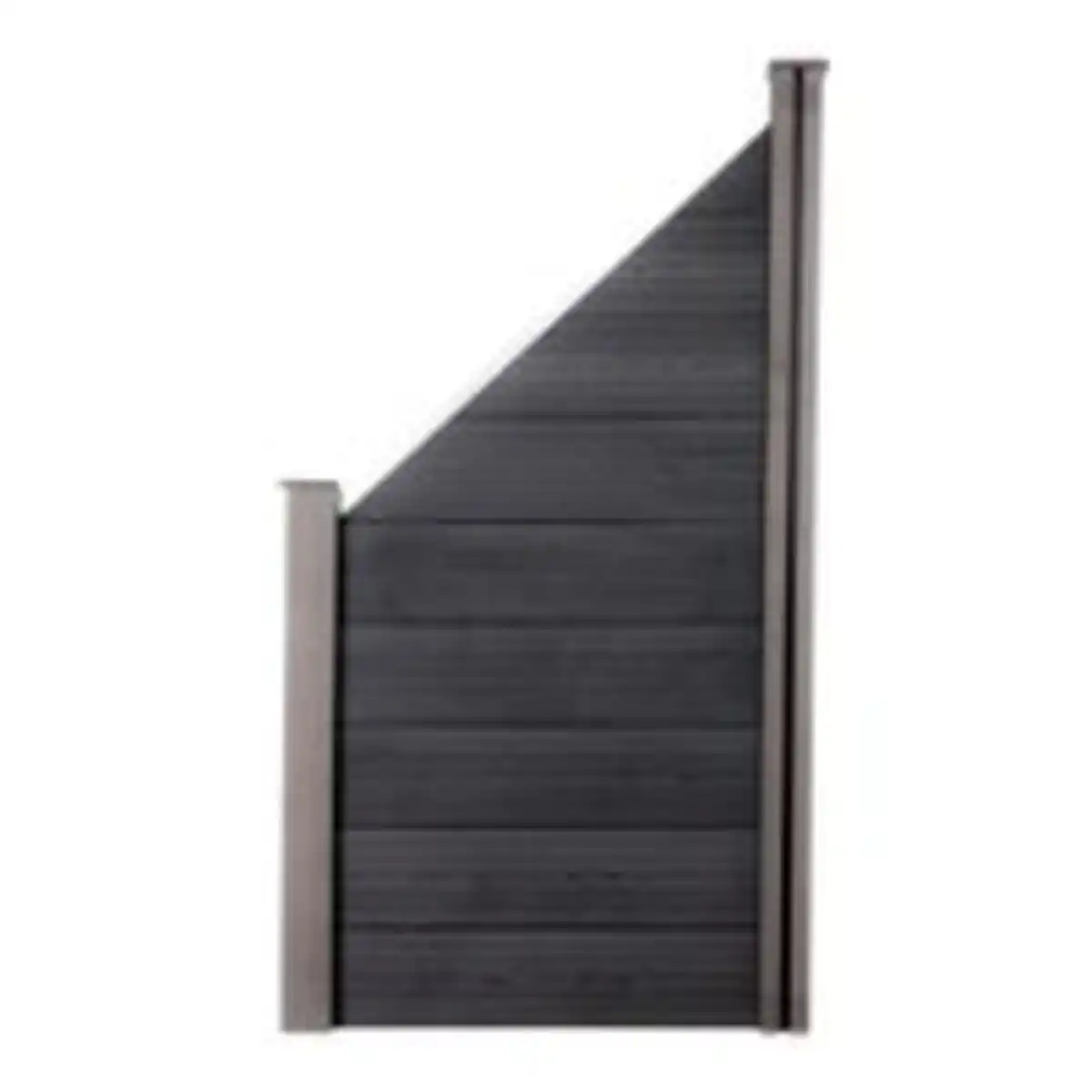 Bild 2 von WPC-Sichtschutzzaun CORTEZA - 1x Schrägelement + 1x Pfosten - Schwarz