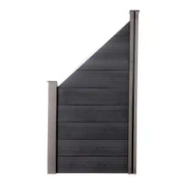 Bild 2 von WPC-Sichtschutzzaun CORTEZA - 1x Schrägelement + 1x Pfosten - Schwarz