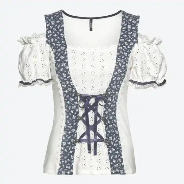 Bild 2 von Damen-Trachten-Blusenshirt mit Herz-Knöpfen