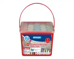 Straßenmalkreide im Eimer, 20 Stück
