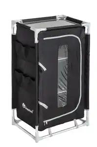 Campingküche mit 3-stufigem Stoffschrank, ca. 57x47x98 cm – schwarz/grau