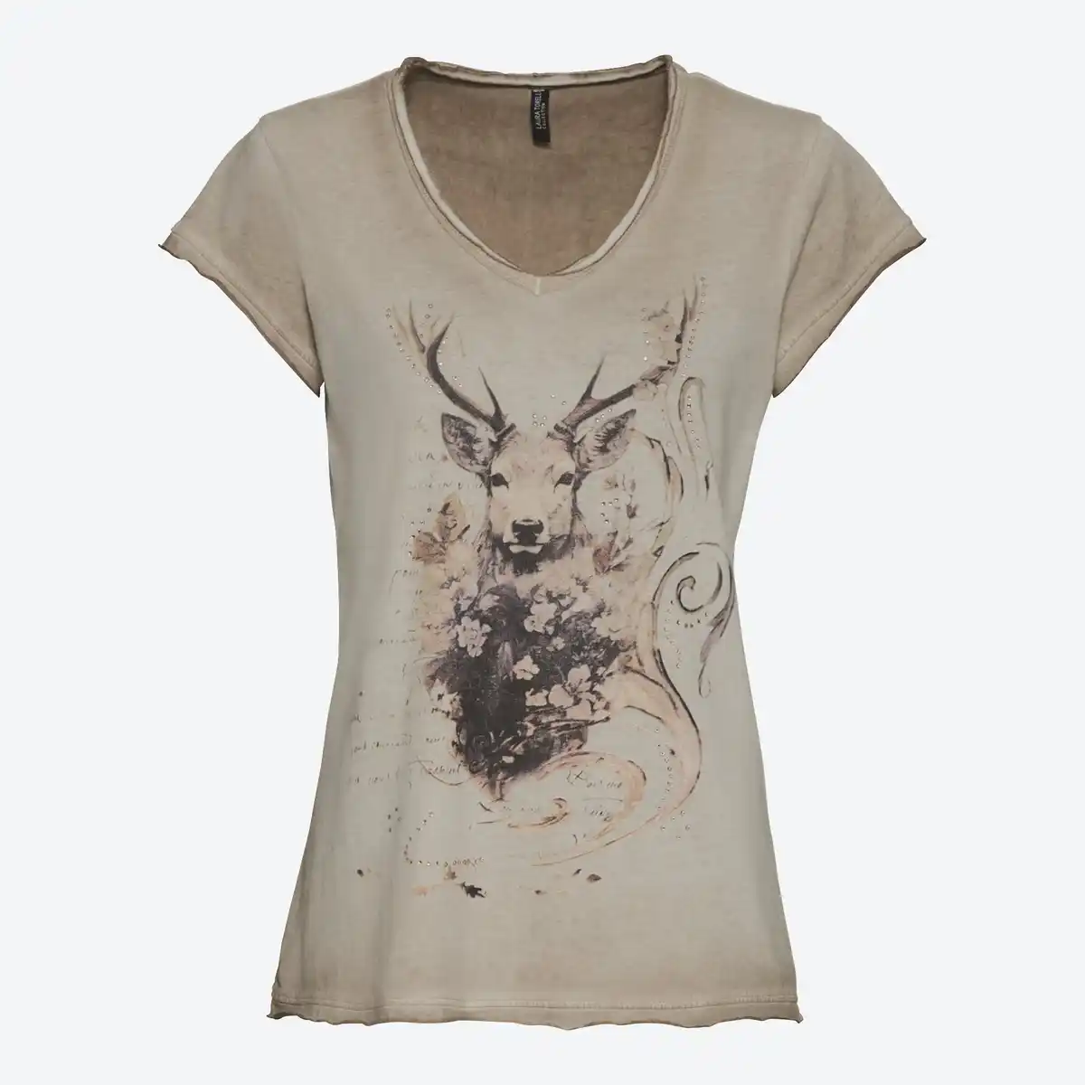 Bild 1 von Damen-Trachten-T-Shirt mit Hirsch-Motiv