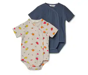 2 Baby-Musselin-Bodys