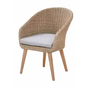 Gartensessel 'Leona' Stahl/Akazienholz grau 63 x 85 x 59 cm