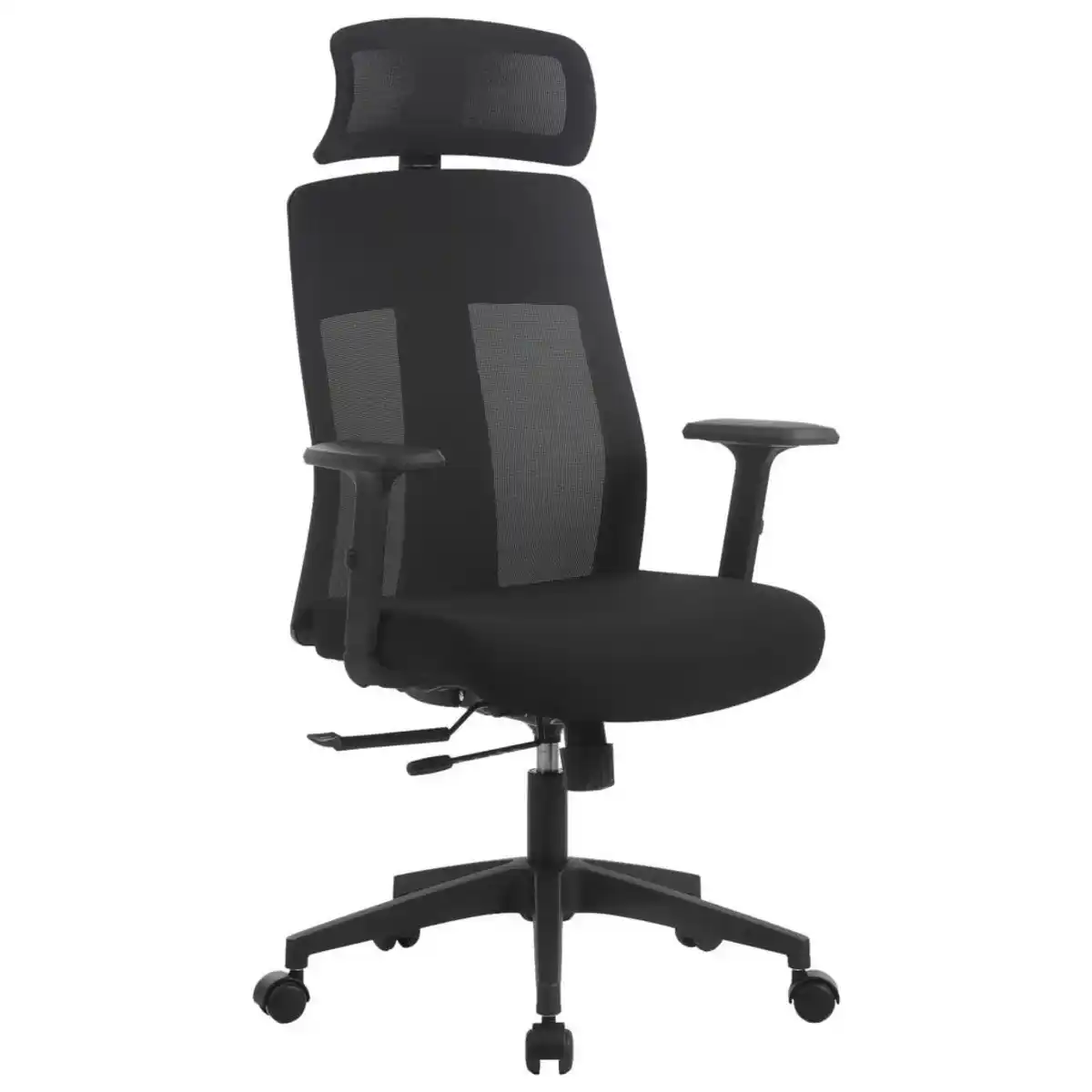Bild 1 von Novel Drehstuhl, Schwarz, Kunststoff, Textil, Drehkreuz, 66x117-125x66 cm, Sitzfläche 360° drehbar, Arbeitszimmer, Bürostühle, Drehstühle