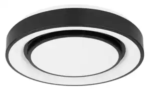 LED-Deckenleuchte Sully in Schwarz max. 24 Watt Deckenlampe, Opal, Schwarz