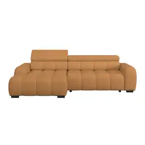 Livetastic Ecksofa, Rost, Textil, 3-Sitzer, Ottomane links, L-Form, 285x168 cm, Stoffauswahl, Rücken echt, elektrischer Sitzvorzug, Wohnzimmer, Sofas & Couches, Wohnlandschaften, Ecksofas