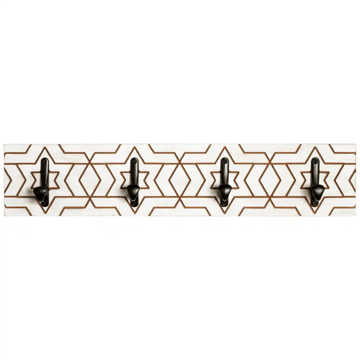 Bild 1 von Hakenleiste, Schwarz, Weiß, Holzwerkstoff, 60x13x6 cm, Aufhängemöglichkeit, Garderobe, Garderobenleisten & Garderobenhaken, Garderobenleisten