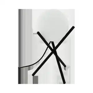 Tischleuchte Castellato in Schwarz max. 28 Watt, Schwarz, Weiß