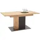 Bild 1 von Waldwelt Esstisch, Anthrazit, Eiche, Holz, Wildeiche, massiv, rechteckig, Säule, Bodenplatte, 90x75.4x160-200 cm, ausziehbar, Esszimmer, Tische, Esstische, Esstische ausziehbar