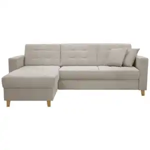 Livetastic Ecksofa, Creme, Textil, 3-Sitzer, Füllung: Schaumstoff, seitenverkehrt montierbar, L-Form, 231x160 cm, Liegefunktion, Wohnzimmer, Sofas & Couches, Wohnlandschaften, Ecksofas