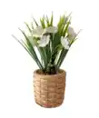 Bild 1 von Kunstblume im Topf in Bastoptik, weiß