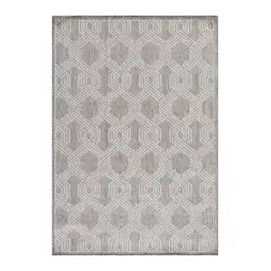 Flachwebteppich Aruba Grau ca. 240x340cm, Grau