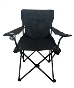 Campingstuhl mit Getränkehalter, schwarz