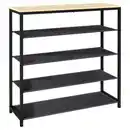 Bild 1 von Mid.you Schuhregal Taliro, Schwarz, Honig, Metall, 4 Fächer, 90x87x30 cm, stehend, Garderobe, Schuhaufbewahrung, Schuhregale
