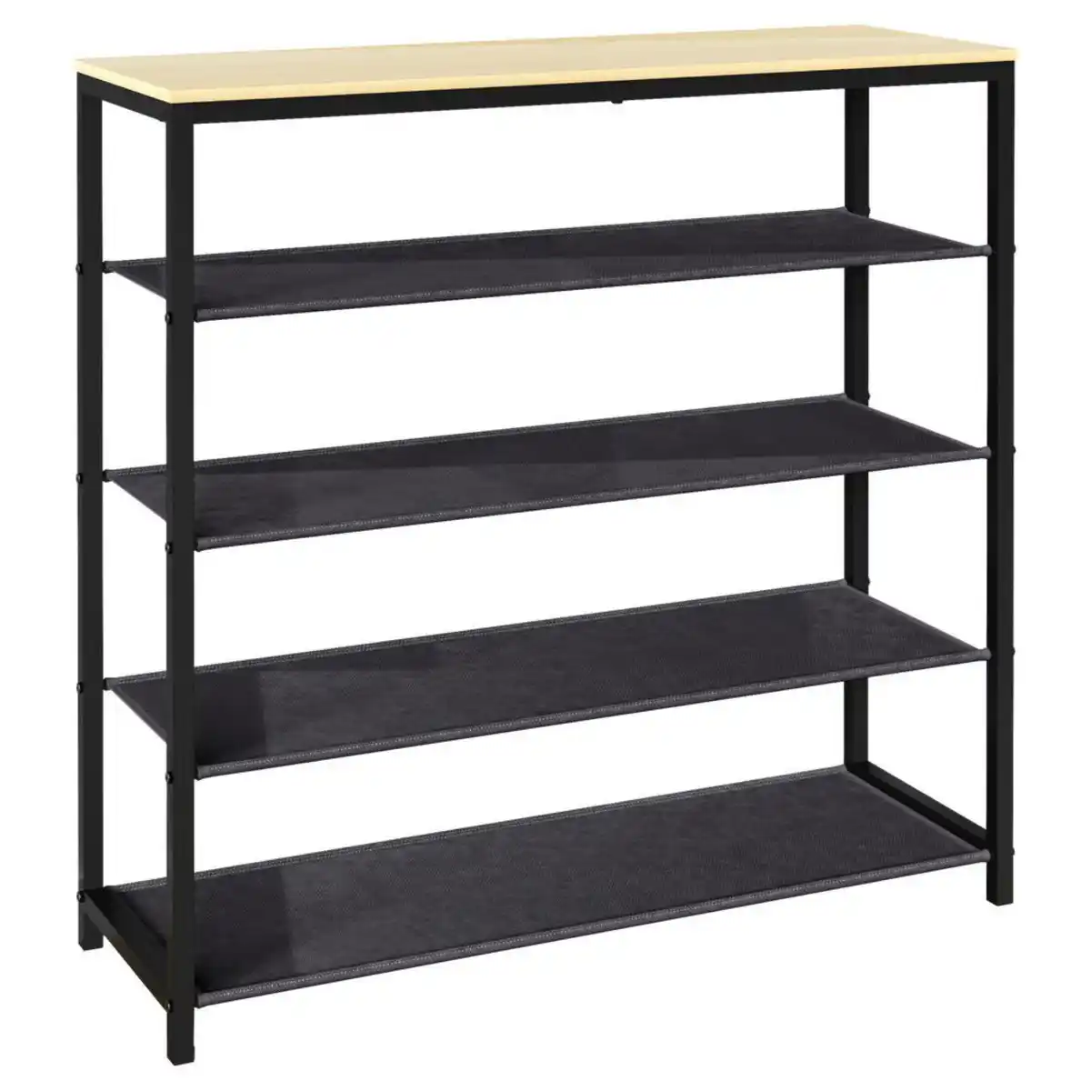 Bild 1 von Mid.you Schuhregal Taliro, Schwarz, Honig, Metall, 4 Fächer, 90x87x30 cm, stehend, Garderobe, Schuhaufbewahrung, Schuhregale