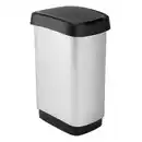 Bild 1 von Rotho Abfalleimer Twist, Schwarz, Silber, Kunststoff, 25 L, 25.2x47.6x33.3 cm, Reach, DIN EN ISO 14001, DIN EN ISO 9001, Küchen, Küchenausstattung, Mülleimer