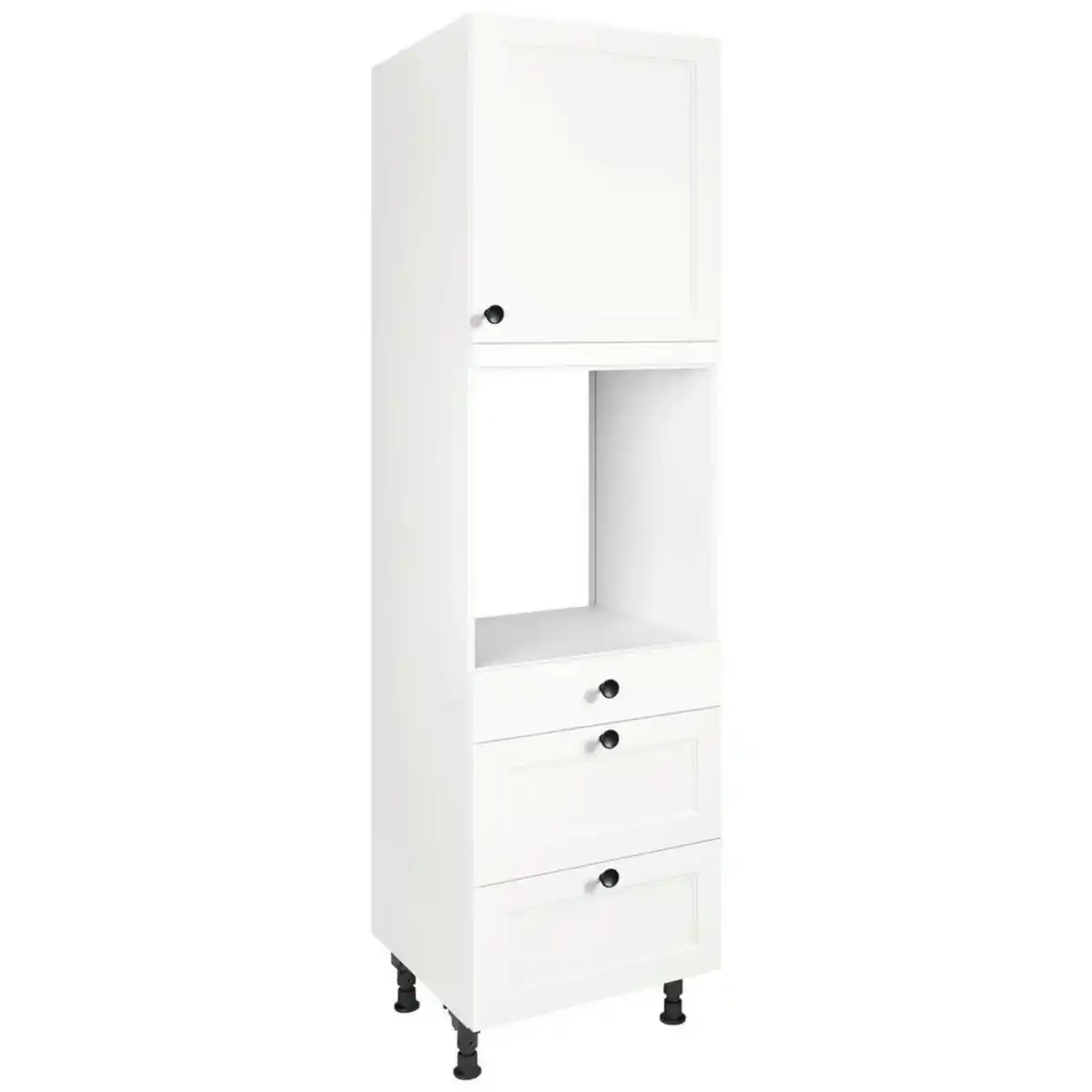 Bild 1 von Nobilia Geräteumbauschrank Cascada, Weiß, Metall, 1 Fächer, 3 Schublade(n) Schubladen, nur wie online abgebildet bestellbar, 60x216.6x58 cm, Pefc, Goldenes M, Made in Germany, DGM-Klimapakt, Küch