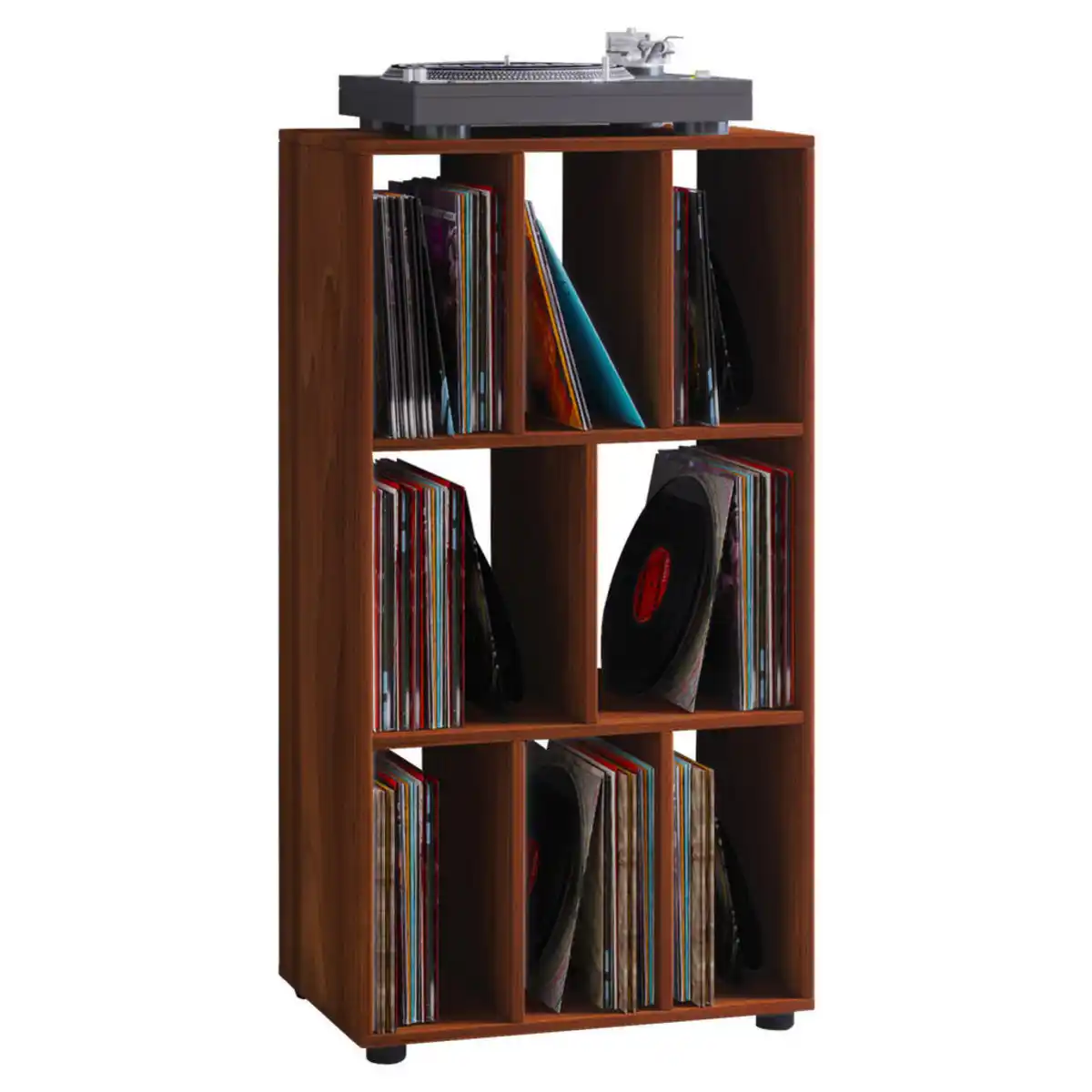 Bild 1 von Mid.you Schallplattenregal, Nussbaum, Holzwerkstoff, Holzoptik, 2 Fächer, 60x115x36 cm, Wohnzimmer, Regale, CD & DVD-Regale