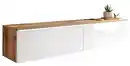 Bild 1 von TV-Lowboard mit LED ca. 140x30 cm Weiß/Eiche, Eiche Wotan, Weiß Hochglanz
