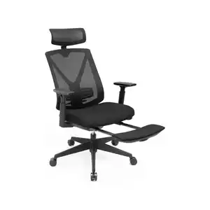 Boxxx Drehstuhl, Schwarz, Textil, Sternfuß, 68.5x133x70 cm, Rückenlehne in S-Form, Sitzfläche 360° drehbar, inklusive Armlehnen, ergonomische Rückenlehne, ausziehbare Fußstütze, Arbeitszimmer,