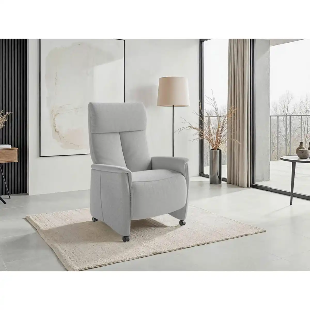 Bild 1 von Sit & More Relaxsessel TV Cremona Comfort E S1, Silber, Textil, 76x110x84 cm, Goldenes M, Oeko-Tex® Standard 100, Made in Europe, DGM-Klimapakt, Relaxfunktion, Liegefunktion, gepolsterte Armlehnen,