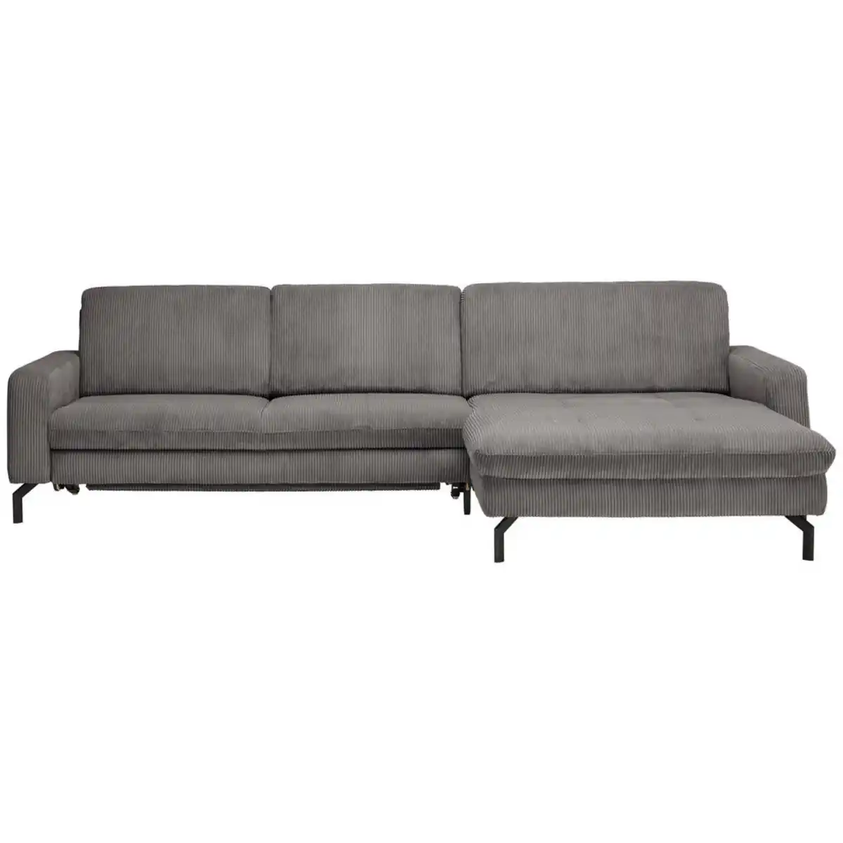 Bild 1 von Carryhome Ecksofa, Anthrazit, Textil, 3-Sitzer, Ottomane rechts, L-Form, 302x178 cm, Goldenes M, Made in EU, Stoffauswahl, seitenverkehrt erhältlich, Bettfunktion Hocker Rücken echt, Wohnzimmer, So