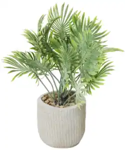 Kunstpflanze im Zementtopf, grau