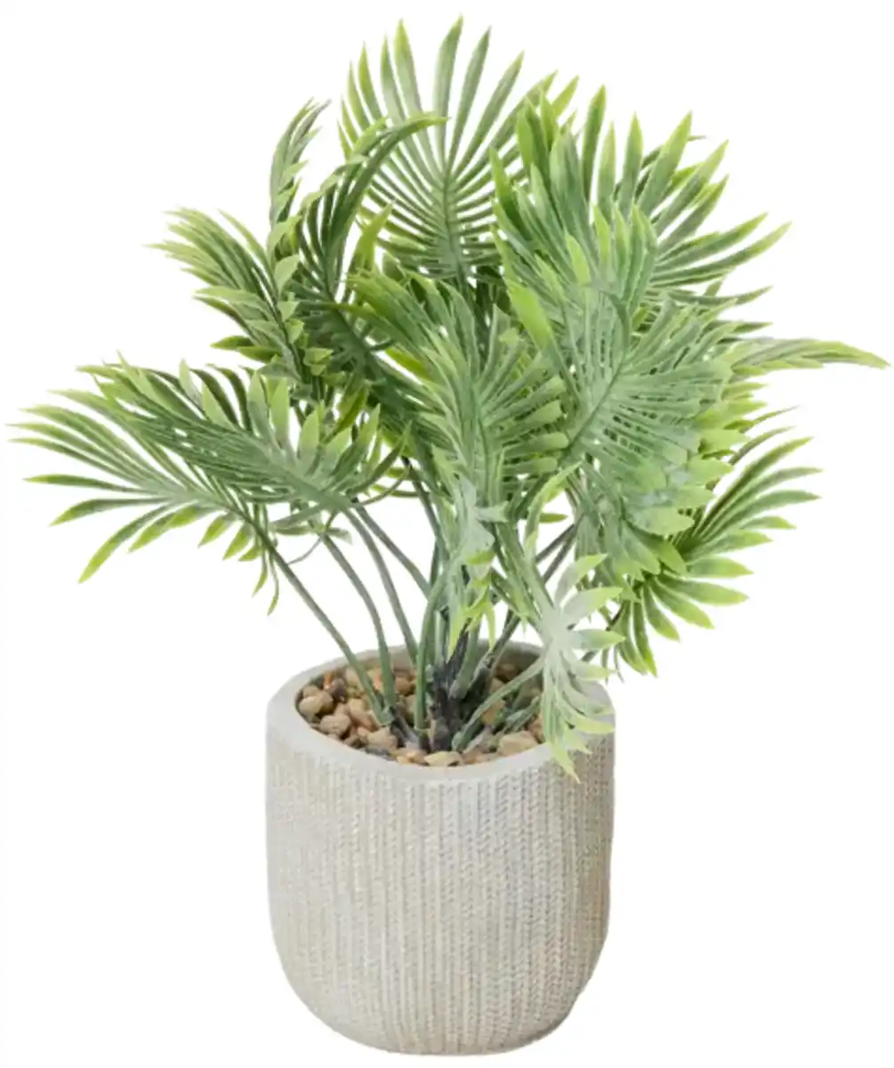 Bild 1 von Kunstpflanze im Zementtopf, grau