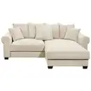 Bild 1 von Hom`in Ecksofa, Creme, Textil, 2-Sitzer, Füllung: Polyester, Ottomane rechts, seitenverkehrt montierbar, L-Form, 255x185 cm, Rücken echt, Wohnzimmer, Sofas & Couches, Wohnlandschaften, Ecksofas