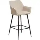 Bild 1 von Mid.you Barhocker, Schwarz, Beige, Holz, Metall, Textil, Pappel, Sperrholz, Rundrohr, 57x105x57 cm, Bsci, inklusive Armlehnen, Esszimmer, Barmöbel, Barhocker