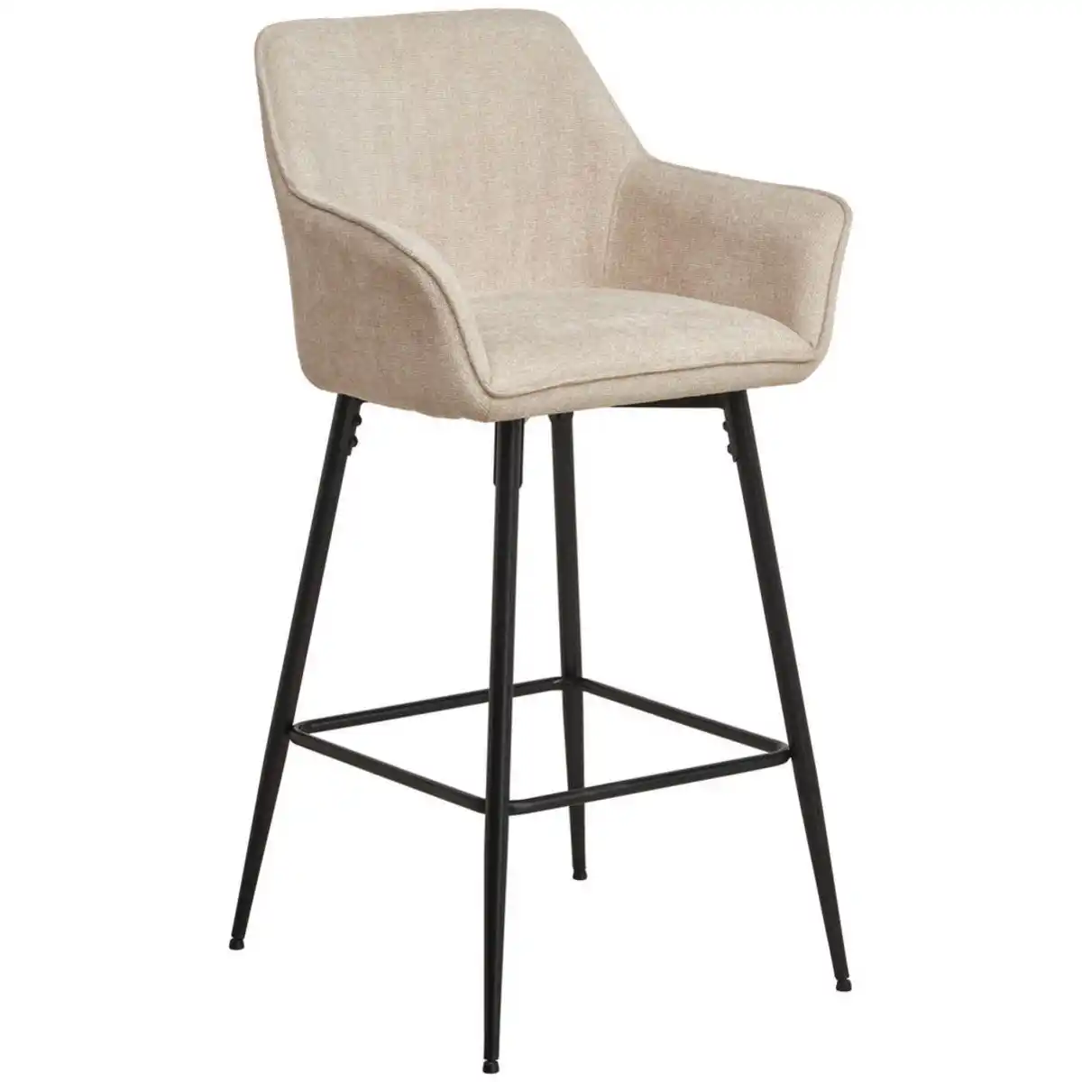 Bild 1 von Mid.you Barhocker, Schwarz, Beige, Holz, Metall, Textil, Pappel, Sperrholz, Rundrohr, 57x105x57 cm, Bsci, inklusive Armlehnen, Esszimmer, Barmöbel, Barhocker