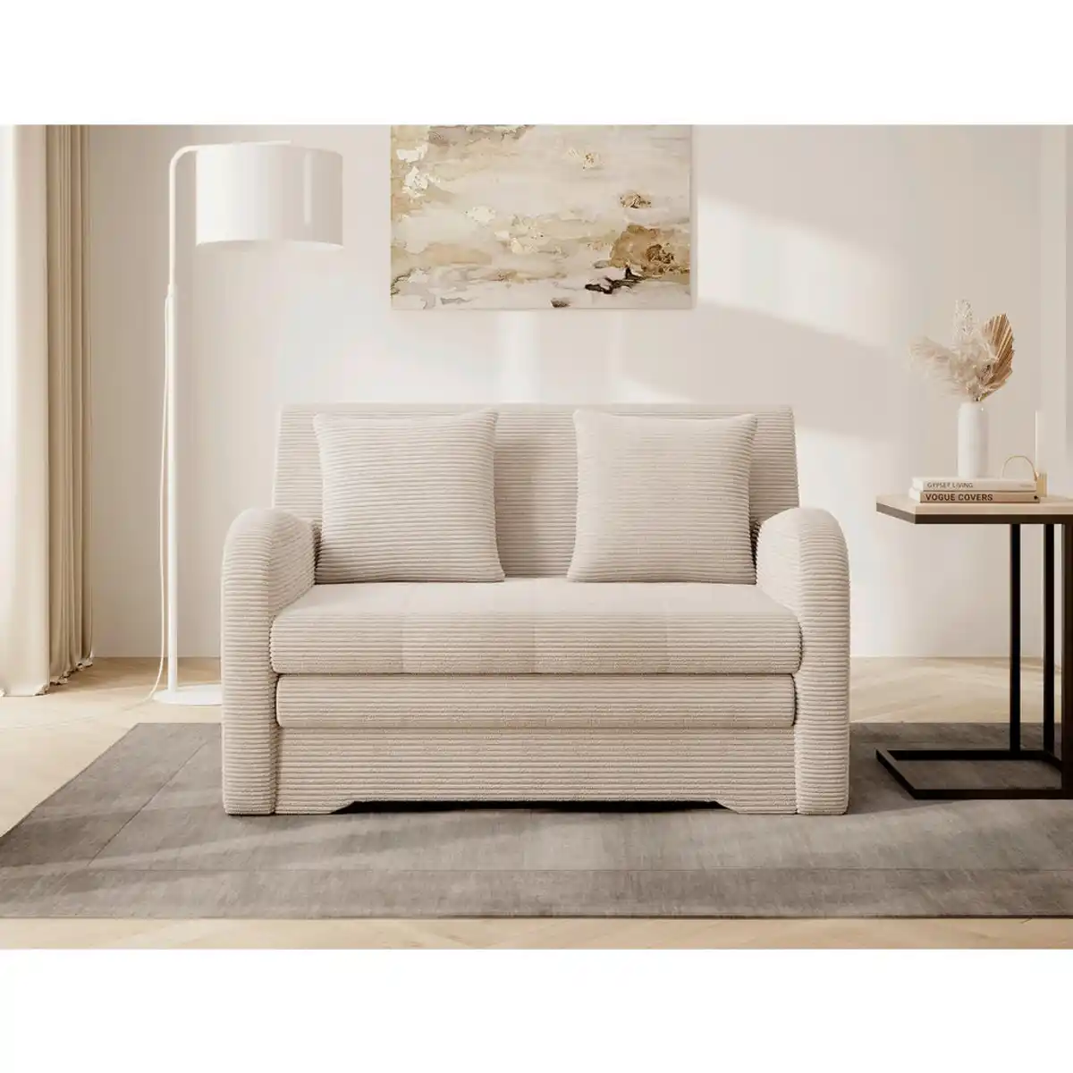 Bild 1 von P & B Schlafsofa Ario, Beige, Textil, 2-Sitzer, Füllung: Schaumstoff, 130x85x103 cm, Liegefunktion, Wohnzimmer, Sofas & Couches, Schlafsofas, Schlafsofas mit Bettkasten