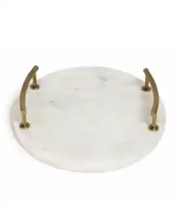 Dekotablett aus Marmor, weiß
