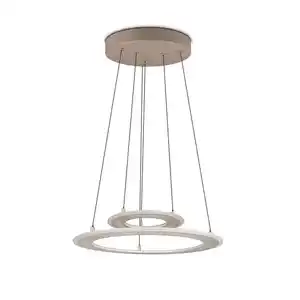 Trio Leuchten Led-Hängeleuchte Cromer, Grau, Beige, Metall, 200 cm, Farben fixierbar, Farbtemperaturwechsler, Lampen & Leuchten, Innenbeleuchtung, Hängelampen, Pendelleuchten
