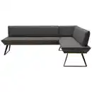 Bild 1 von Voleo Eckbank, Schwarz, Eiche, Dunkelgrau, Holz, Metall, Textil, Eiche, massiv, 5-Sitzer, Eckteil, L-Form, 243x163 cm, Stoffauswahl, Typenauswahl, seitenverkehrt erhältlich, mit Rückenlehne, in ver