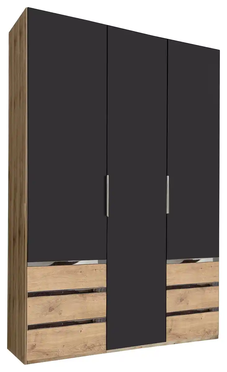 Bild 1 von Drehtürenschrank Level 36A B: 150 cm Graphit/Eiche Dekor, Graphitfarben, Eichefarben