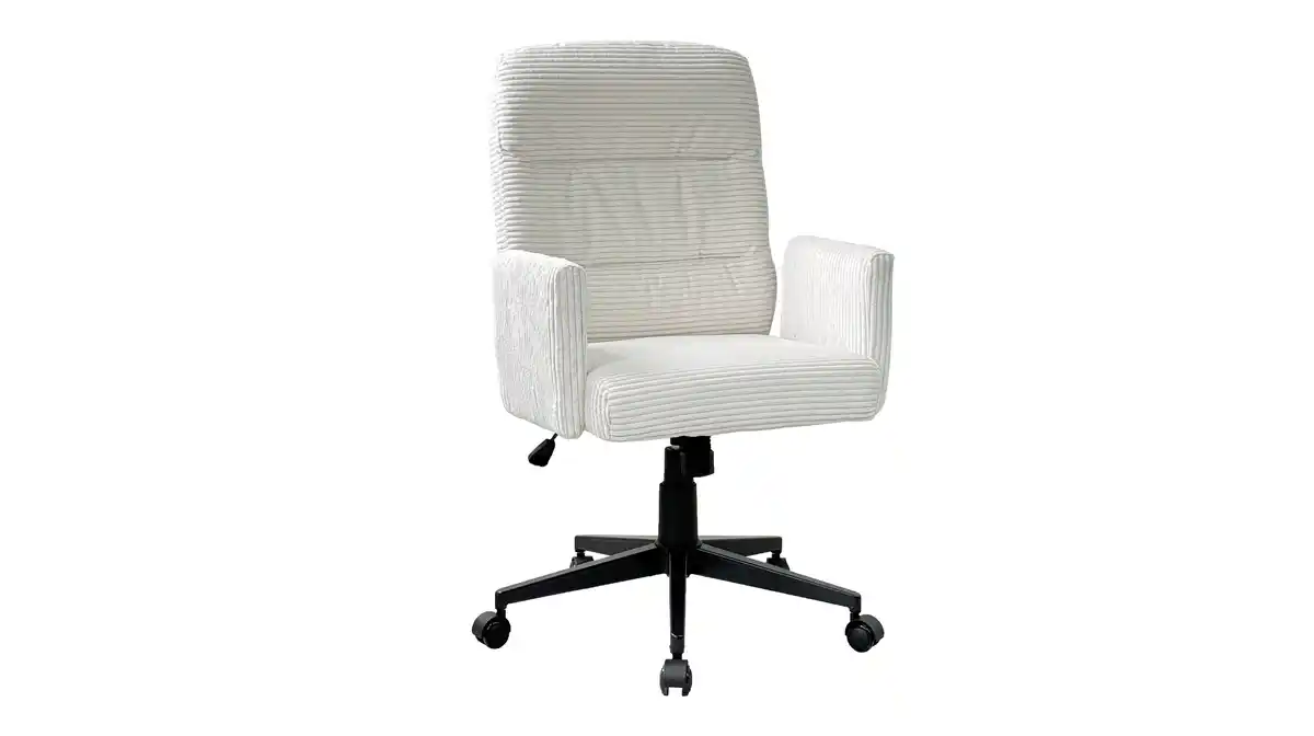 Bild 1 von Bürostuhl Drehstuhl Cord creme - Federkern-Polsterung - CHARLY