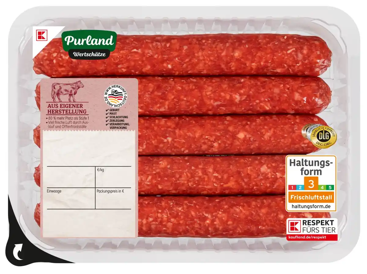 Bild 1 von K-PURLAND Merguez Rindsbratwurst, 5 St. = 300-g-Packg.