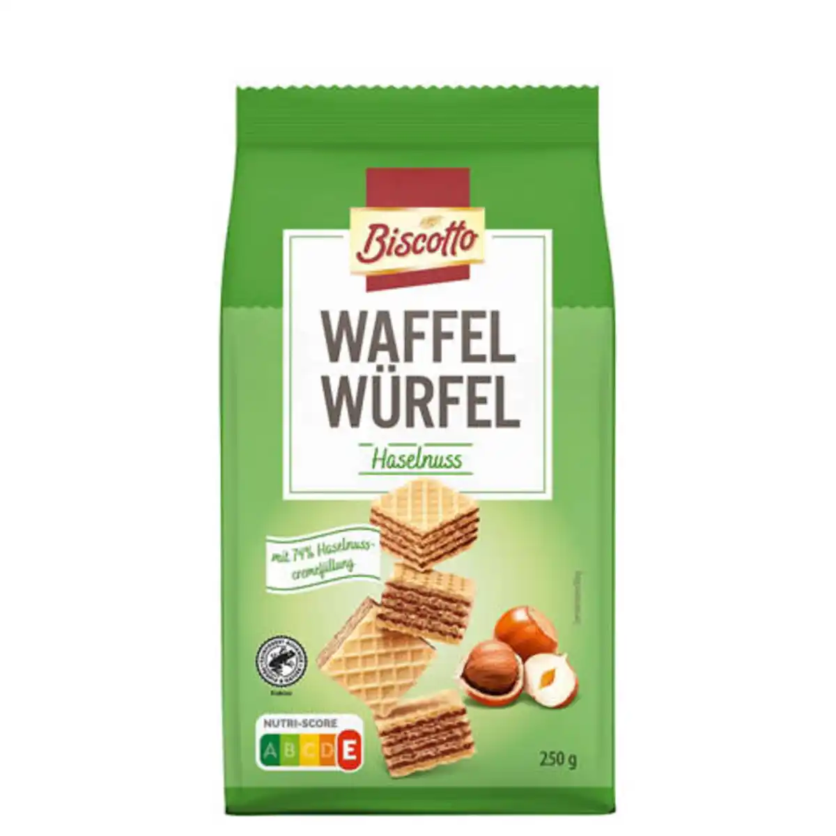 Bild 1 von BISCOTTO Waffel Würfel 250 g, Haselnuss