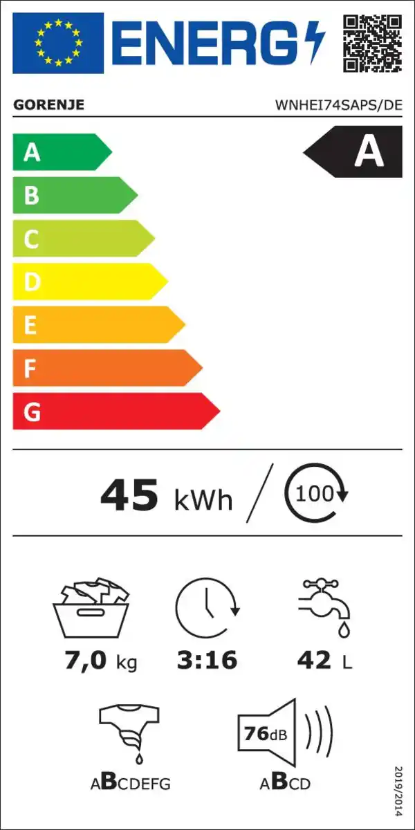 Bild 3 von GORENJE Waschmaschine »WNHEI74SAPS/DE«