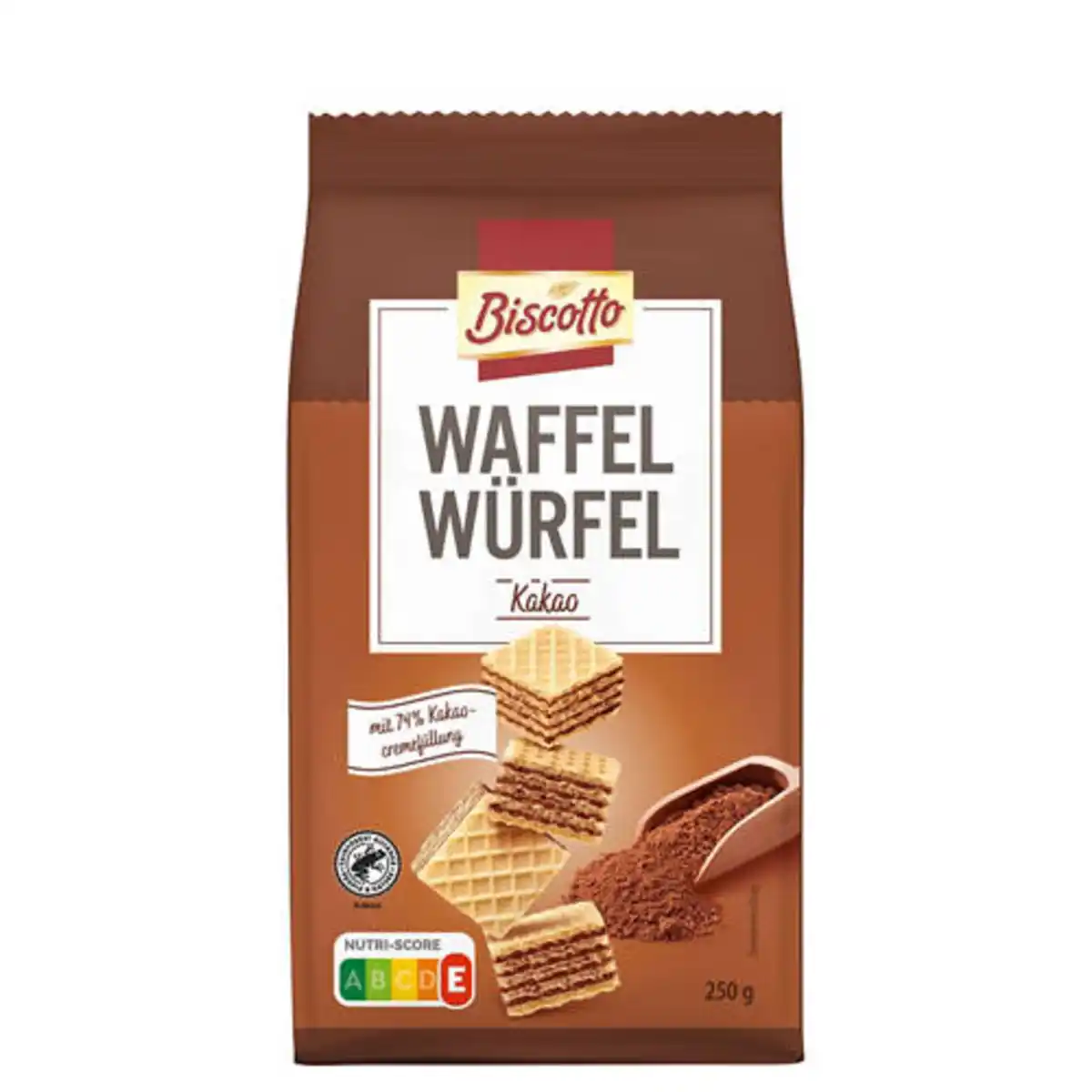 Bild 1 von BISCOTTO Waffel Würfel 250 g, Kakao