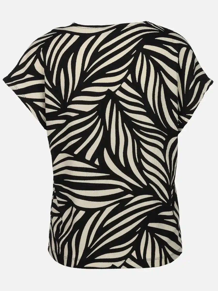 Bild 2 von Damen Crepe Shirt mit Alloverprint Schwarz
