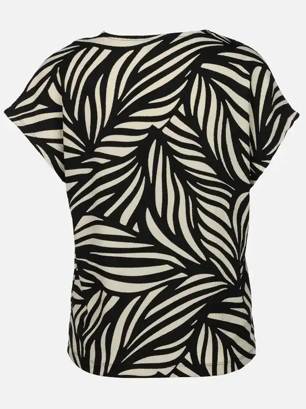 Bild 2 von Damen Crepe Shirt mit Alloverprint Schwarz