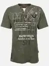 Bild 1 von Herren Henleyshirt mit Print Grün