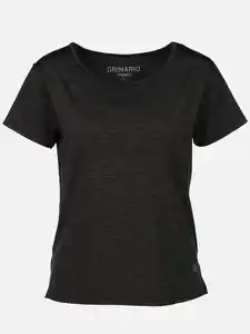 Damen Sport T-Shirt meliert Schwarz