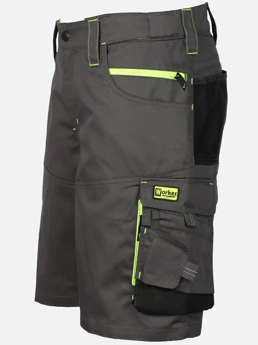 Bild 3 von Herren Arbeitsshorts mit Neondetails Grau