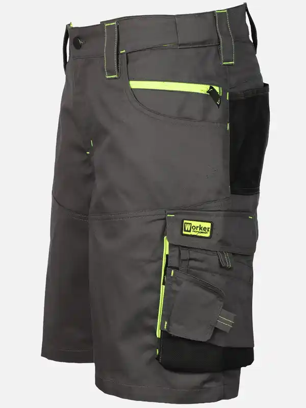 Bild 3 von Herren Arbeitsshorts mit Neondetails Grau