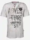 Bild 1 von Herren Henleyshirt mit Print Weiß