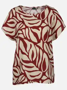 Damen Shirt mit Musterprint Rot